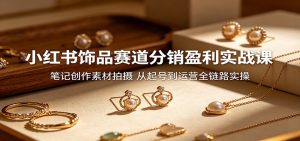小红书饰品赛道分销盈利实战课：笔记创作素材拍摄，从起号到运营全链路实操-KJ分享