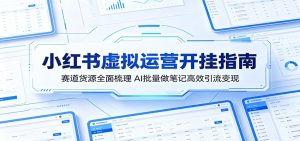 小红书虚拟运营开挂指南：赛道货源全面梳理，AI批量做笔记高效引流变现-KJ分享