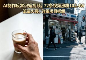 AI制作反常识短视频，72条视频涨粉102.4W，流量火爆，详细项目拆解-KJ分享