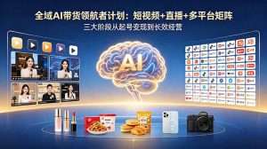 全域AI带货领航者计划：短视频+直播+多平台矩阵，三大阶段从起号变现到长效经营-KJ分享