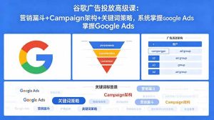 谷歌广告投放高级课:营销漏斗+Campaign架构+关键词策略,系统掌握Google Ads-KJ分享