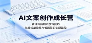 AI文案创作成长营:精通智能剧本撰写技巧,掌握短篇投稿与长篇签约变现路径-KJ分享