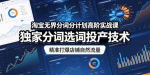 淘宝无界分词分计划高阶实战课，独家分词选词投产技术，精准打爆店铺自然流量-KJ分享