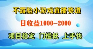 不露脸小游戏直播赛道,日收益500-1k+,可全自动AI玩,可脚本玩,可真人玩,项目稳定,上手快【揭秘】-KJ分享
