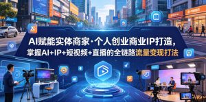 AI赋能实体商家·个人创业商业IP打造,掌握AI+IP+短视频+直播的全链路流量变现打法-KJ分享