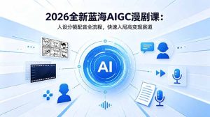 2026全新蓝海AIGC漫剧课：人设分镜配音全流程，快速入局高变现赛道-KJ分享