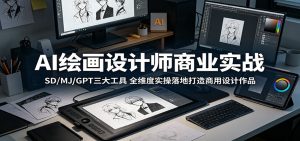 AI绘画设计师商业实战:SD/MJ/GPT三大工具,全维度实操落地打造商用设计作品-KJ分享