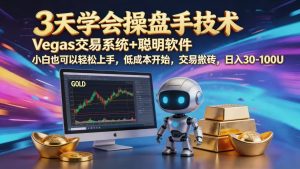 三天学会操盘手技术,vegas技术+聪明软件,小白也可以轻松上手,日入1000+-KJ分享