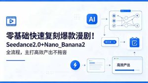 零基础快速复刻爆款漫剧！Seedance2.0+Nano_Banana2全流程，主打高效产出不拖沓-KJ分享