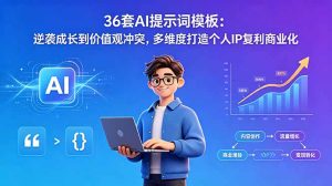36套AI提示词模板:逆袭成长到价值观冲突,多维度打造个人IP复利商业化-KJ分享