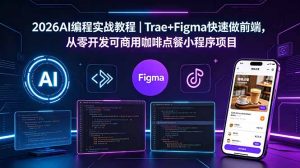 2026AI编程实战教程|Trae+Figma快速做前端,从零开发可商用咖啡点餐小程序项目-KJ分享
