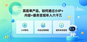 高客单产品,如何通过小IP+内容+服务变现年入六干W-KJ分享