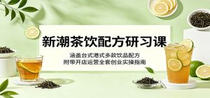 新潮茶饮配方研习课：涵盖台式港式多款饮品配方，附带开店运营全套创业实操指南-KJ分享