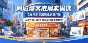 同城爆客底层实操课，实体商家专属同城流量打法，从零引爆门店客源实现持续盈利增收-KJ分享