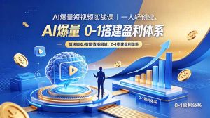 AI爆量短视频实战课｜一人轻创业，算法脚本剪辑直播同城，0-1搭建盈利体系-KJ分享