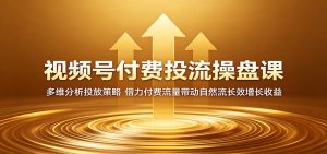 视频号付费投流操盘课:多维分析投放策略,借力付费流量带动自然流长效增长收益-KJ分享