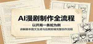 AI漫剧制作全流程：以开局一条蛇为例，讲解脚本图文生成与后期剪辑完整创作流程-KJ分享