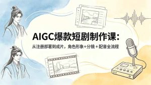 AIGC爆款短剧制作课：从注册部署到成片，角色形象+分镜+配音全流程-KJ分享