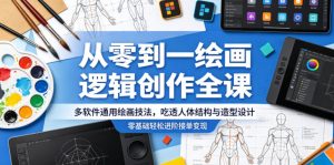 从零到一绘画逻辑创作全课，多软件通用绘画技法，吃透人体结构与造型设计，零基础轻松进阶接单变现-KJ分享