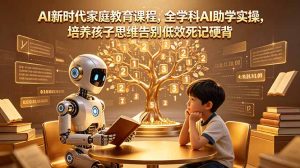 AI新时代家庭教育课程,全学科AI助学实操,培养孩子思维告别低效死记硬背-KJ分享
