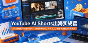 YouTube AI Shorts出海实战营,从0开始教AI制作Shorts,开通YPP变现,月入万刀,新手可复制的实操路径-KJ分享