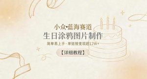小众蓝海赛道，生日涂鸦图片制作，简单易上手，单链接变现超12W+【详细教程】-KJ分享