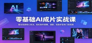 零基础AI成片实战课：图生视频核心技法，轻松制作跳舞、漫剧、短剧多款热门短视频-KJ分享