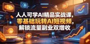 人人可学AI精品实战课，零基础玩转AI短视频，解锁流量副业双增收-KJ分享
