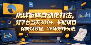 店群矩阵自动化打法，新平台当天300+，长期项目，保姆级教程，26年爆炸玩法【揭秘】-KJ分享