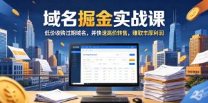 域名交易掘金实战课,低价收购过期域名,并快速高价转售,賺取丰厚利润【原创双语字幕】-KJ分享