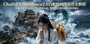 ChatGPT+Seedance2.0白蛇传国风短片全教程｜AI脚本撰写+高清出图+视频生成，零基础打造古风原创影视短片-KJ分享