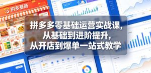 拼多多零基础运营实战课，从基础到进阶提升，从开店到爆单一站式教学-KJ分享