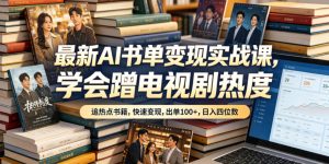 最新AI书单变现实战课,学会蹭电视剧热度,追热点书籍,快速变现,出单100+,日入四位数-KJ分享