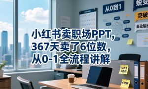 小红书卖职场PPT,367天卖了6位数,从0-1全流程讲解-KJ分享