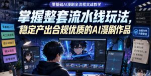 零基础AI漫剧全流程实战教学,掌握整套流水线玩法,稳定产出合规优质的AI漫剧作品-KJ分享