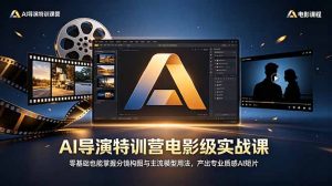 AI导演特训营电影级实战课，零基础也能掌握分镜构图与主流模型用法，产出专业质感AI短片-KJ分享