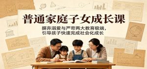 普通家庭子女成长课:摒弃溺爱与严苛两大教育极端,引导孩子快速完成社会化成长-KJ分享