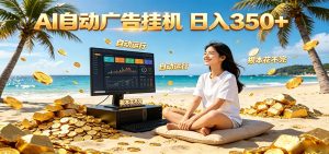 AI自动广告挂机 日入350+ 真正做到躺赚式变现，根本花不完！-KJ分享