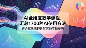AI全维度教学课程,汇总1700种AI使用方法,结合算法原理讲解落地实操技巧-KJ分享