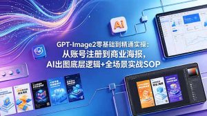 GPT-Image2零基础到精通实操：从账号注册到商业海报，AI出图底层逻辑+全场景实战SOP-KJ分享