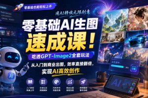零基础AI生图速成课!吃透GPT-Image2全套玩法,从入门到商业出图,效率直接翻倍,实现AI高效创作-KJ分享