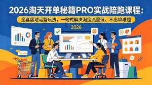 2026淘天开单秘籍PRO实战陪跑课程:全套落地运营玩法,一站式解决淘宝流量低、不出单难题-KJ分享