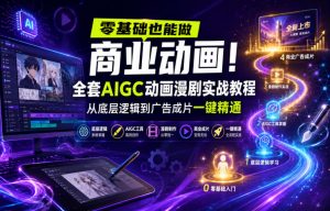 零基础也能做商业动画！全套AIGC动画漫剧实战教程，从底层逻辑到广告成片一键精通-KJ分享