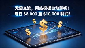 无需交流,网站模板自动赚钱!每日 $8,000 至 $10,000 利润!【原创双语字幕】-KJ分享