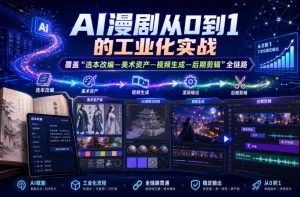 AI漫剧从0到1的工业化实战，覆盖“选本改编—美术资产—视频生成—后期剪辑”全链路(更新6月)-KJ分享