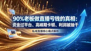 做直播亏钱的真相资金过平台、高峰期卡顿利润被抽干 私域直播核心痛点解析-KJ分享