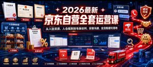2026最新京东自营全套运营课,从入驻资质、入仓规则到毛保谈判、采销沟通,全流程避坑落地-KJ分享