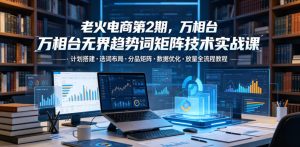 老火电商第2期，万相台无界趋势词矩阵技术实战课，计划搭建・选词布局・分品矩阵・数据优化・放量全流程教程-KJ分享