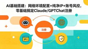 AI基础搭建:网络环境配置+纯净IP+账号风控,零基础搞定Claude/GPTChat注册-KJ分享