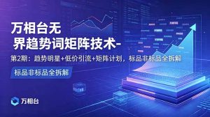 万相台无界趋势词矩阵技术-第2期:趋势明星+低价引流+矩阵计划,标品非标品全拆解-KJ分享